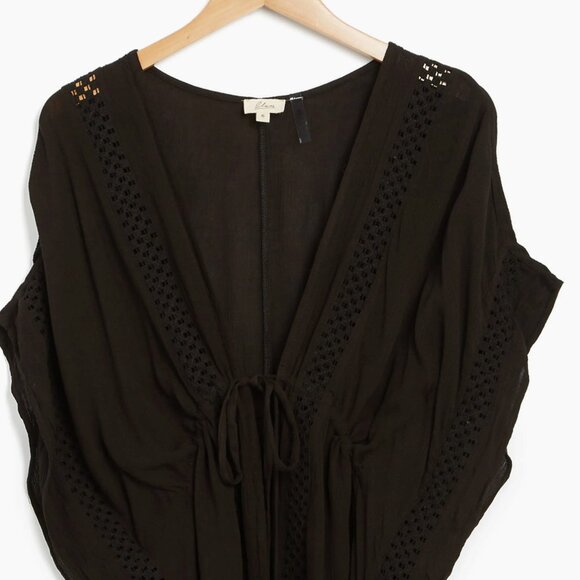 Elan Crochet Cover-Up Tunic, black, small - Picture 3 of 6